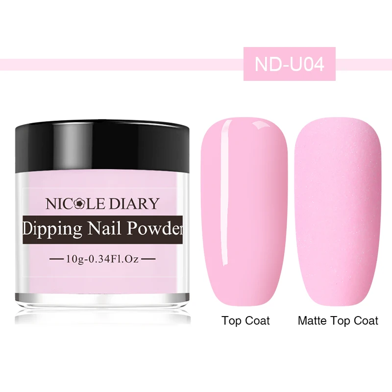 ND-U04 NICOLE DIARY 10 г погружение ногтей Порошковые блестки Сияющий Dip пигмент порошок красочные дизайн ногтей украшения матовая пыль блестки - Цвет: ND-U04