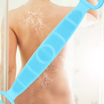 

Shower Silicone Towel Rubbing Back Mud Rubbing Peeling Medical Massage Brush Magic Brush Telescipic Silica Gel Bathroom Supplies