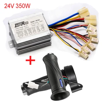 

TDPRO Motorcycles 24V 350W Motor Brush Controller Speed Throttle &Twist Grip for Electric Bicycle Scooter ATV Buggy Bike Go Kart