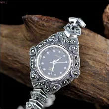 S925 Стерлинговое Серебро Ювелирные Изделия Простые Модные инкрустированные кубическим цирконием мужские и wo мужские винтажные часы браслеты тайское серебро