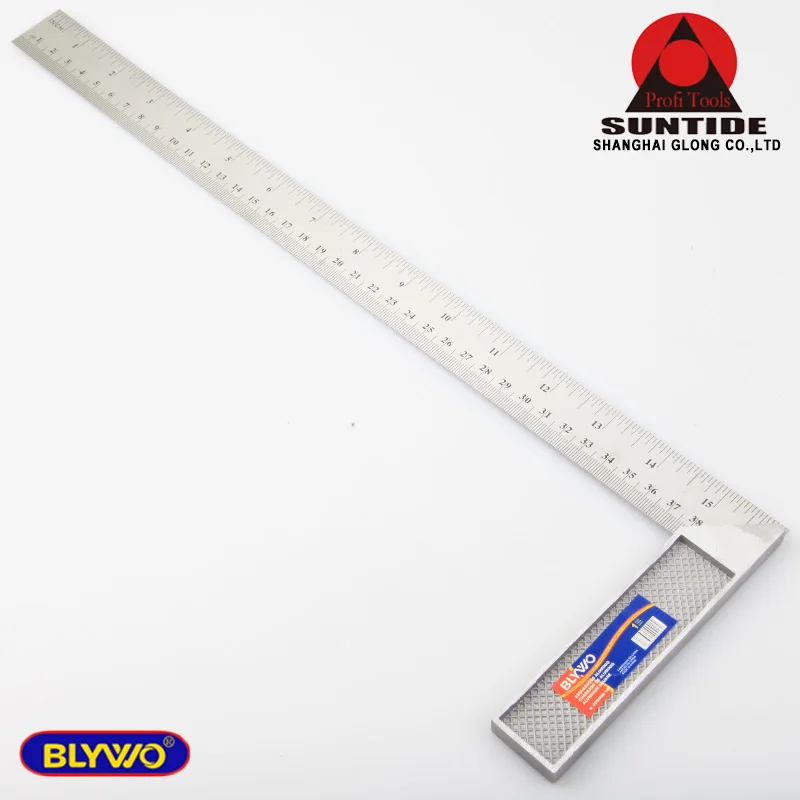 1pc 16inch Stainless Steel Right Measuring Ruler Tool 90 degree metric and inch Angle Square Ruler