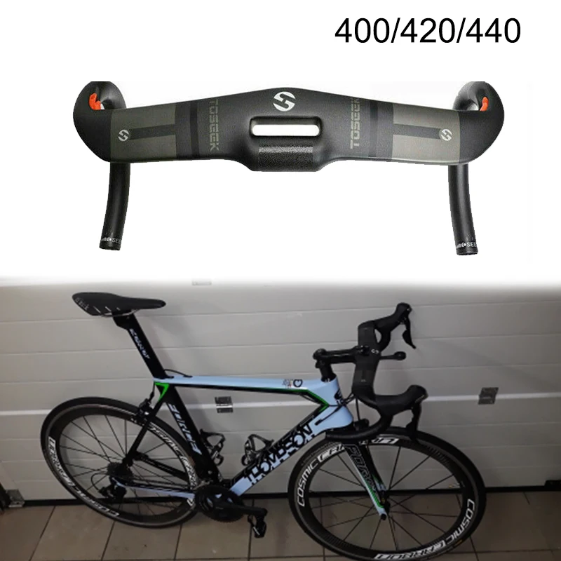 TOSEEK Bicycle Handlebar Road Bike Racing Drop Bar Handlebar 31.8mm Carbon Fiber 