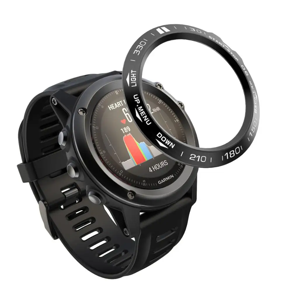 BK Ободок кольцо для Garmin Fenix 3/Fenix3 HR часы клейкая крышка чехол из нержавеющей стали умные часы аксессуары защитная рамка - Цвет: BK