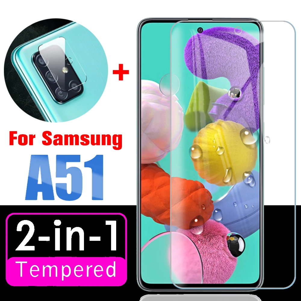Адаптер 2 в 1 для samsung galaxy a51 Защитная пленка экрана из закаленного стекла