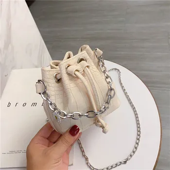 

Mini handbags 2020 new trend line all-match cross-body crocodile pattern chain bucket bag womens bags handbags