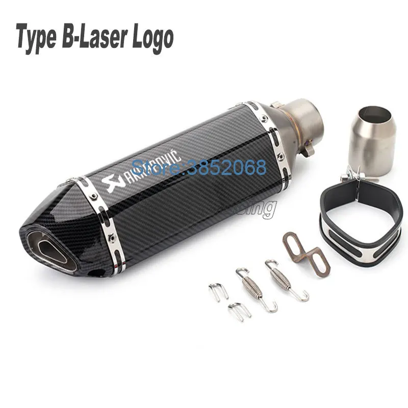 Универсальный мотоцикл Akrapovic выхлопной ID: 51 мм L: 470 мм/370 мм/300 мм мотоцикл выхлопной глушитель Escape углеродного волокна лицевой выхлоп