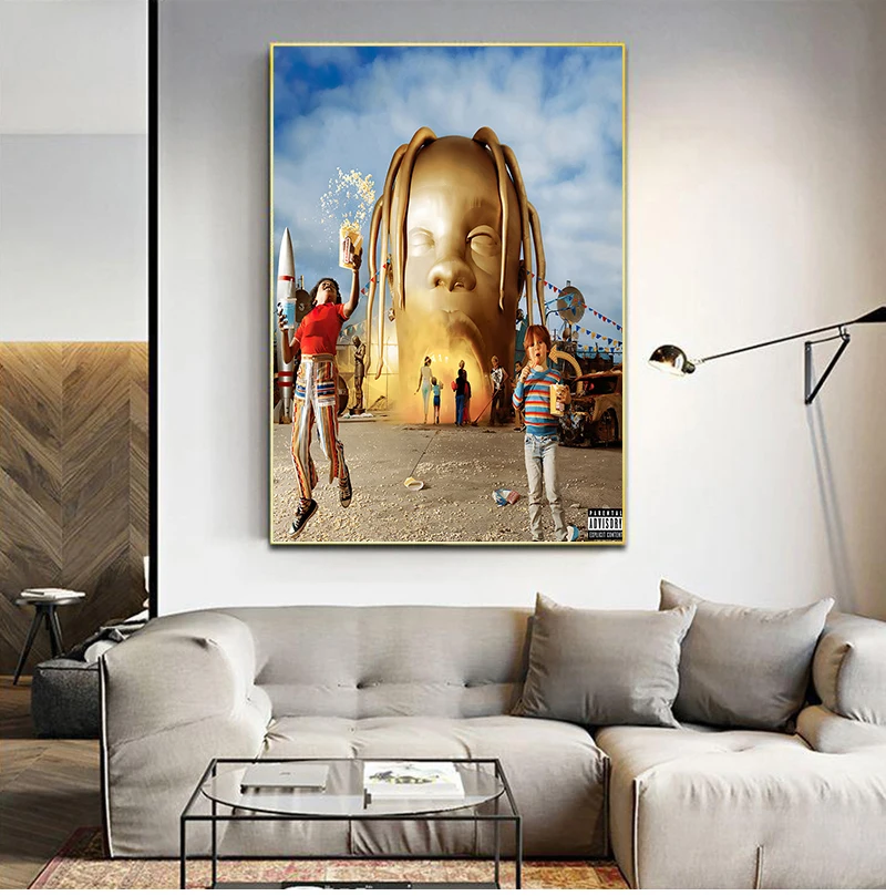 Nuovo Poster Travis Scott Music Star Rodeo Astroworld Album Canvas Painting Poster E Stampe Wall Art For Living Room Home Decor