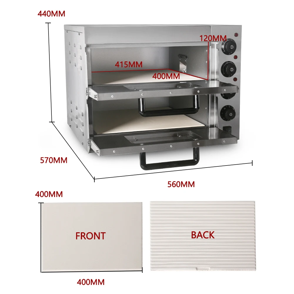 ITOP 20L Commercial Double Layer Pizza Oven Electric Stainless Steel Convection Oven Roast  Chicken  Duck Cake Bread Baking Oven