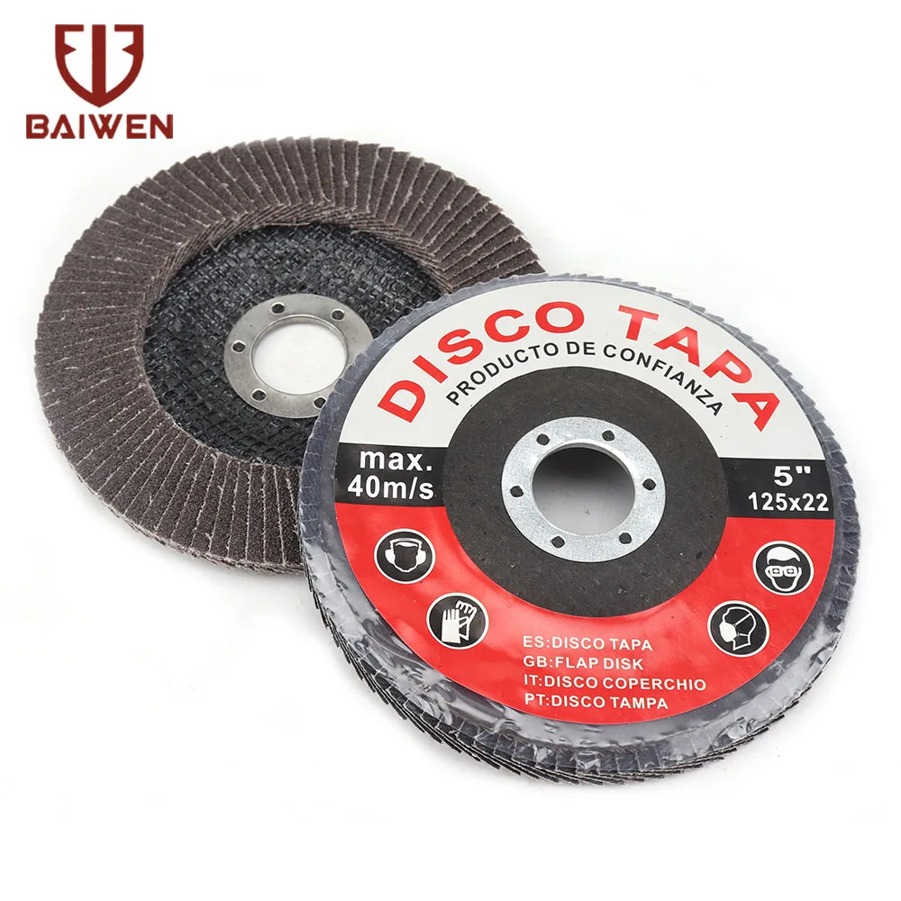 2-10 stücke Flap Discs 125mm Schleif Scheiben 60/80 Grit Schleifen Räder Klingen Schleif Werkzeuge für Winkel Grinder 7/8inch Loch – Detail 7