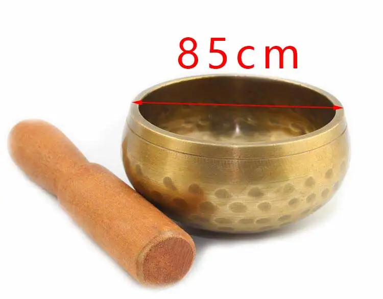 Craft Buddha Bowl Earthenware Basin Tibetan Manual Tapping Metal Bowl Nepal Singing Bowl Religious Meditation Singing Bowl - Цвет: diameter about 85 mm