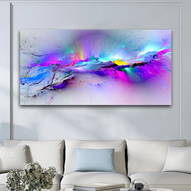 Fonetiek Slecht Verzorgen Kleurrijke Wolken Abstracte Kunst Schilderij Doek Foto 'S Voor Woonkamer  Wall Art Moderne Decoratieve Schilderen Abstract Cuadros - AliExpress Huis  & Tuin