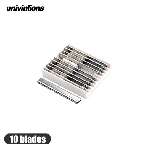 Univinlions вращающаяся прореживающая бритва лезвие прямой Салон Парикмахерская бритва резак для волос Поворотный парикмахерский нож для стрижки волос тоньше - Цвет: 10 Blades