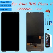 ل Asus OEM ROG الهاتف الثاني Phone2 ZS660KL LCD شاشة الجمعية لمس الزجاج ، I001D شاشة الكريستال السائل الأسود الأصلي(China)