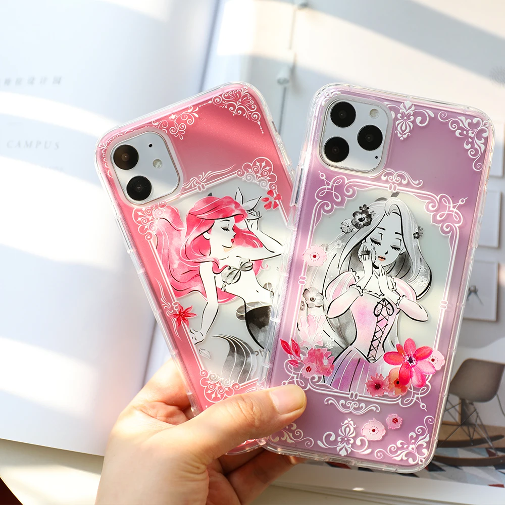 Cartoon For iPhone 6s 7 8 Plus 11 Pro X XS MAX XR Case Mermaid Princess Alice Cinderella Cute Soft TPU Back Cover |