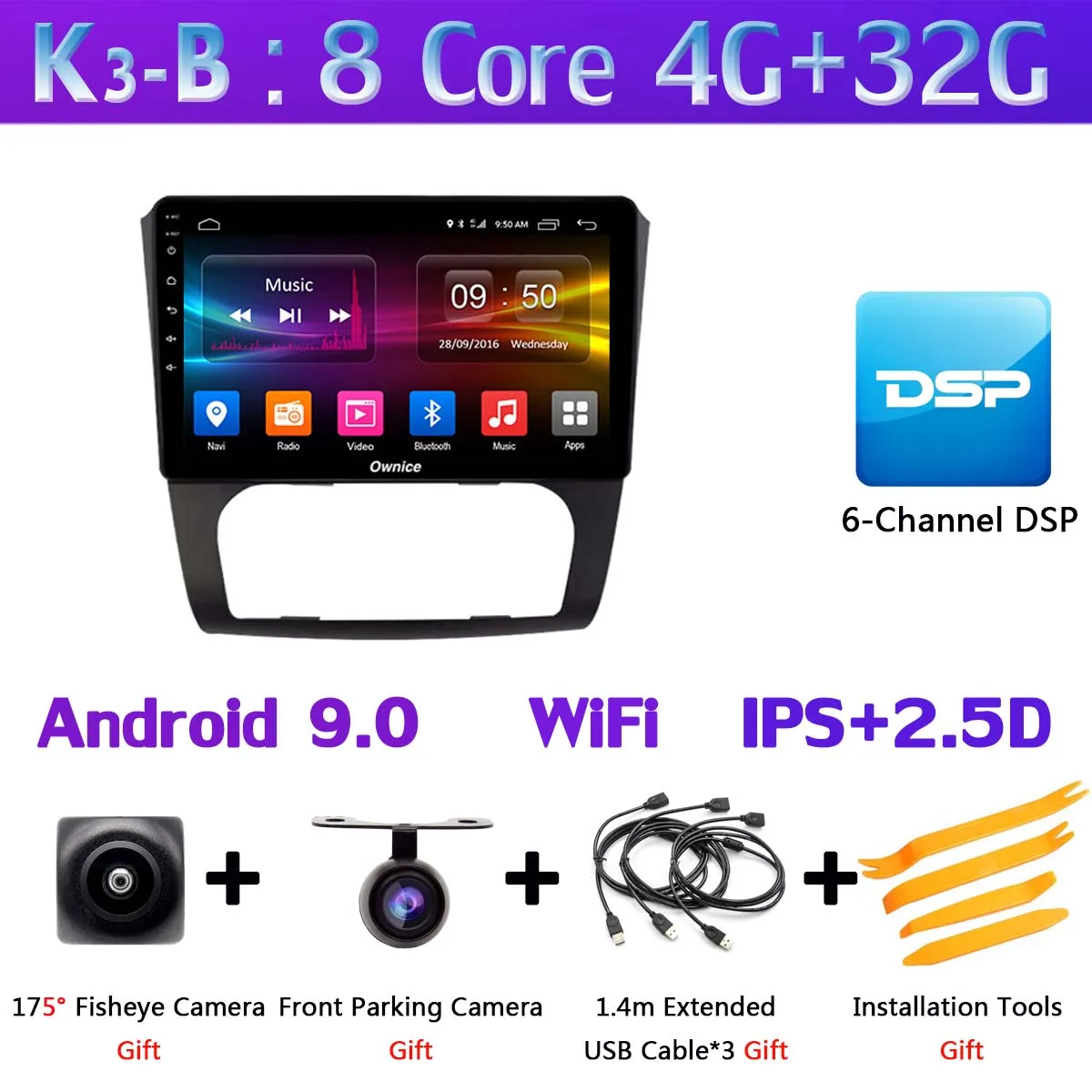 360 ° панорамный 4G+ WiFi 4G+ 64G Android 9,0 Автомобильный мультимедийный радио gps DSP CarPlay видео для Nissan Altima 2008 2009 2010 2011 2012 - Цвет: K3-B
