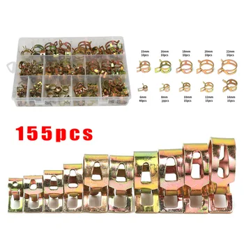 

155pcs/kit Spring Clamps Assorted Clip Fuel Water Line Fastener W/ Storage Box