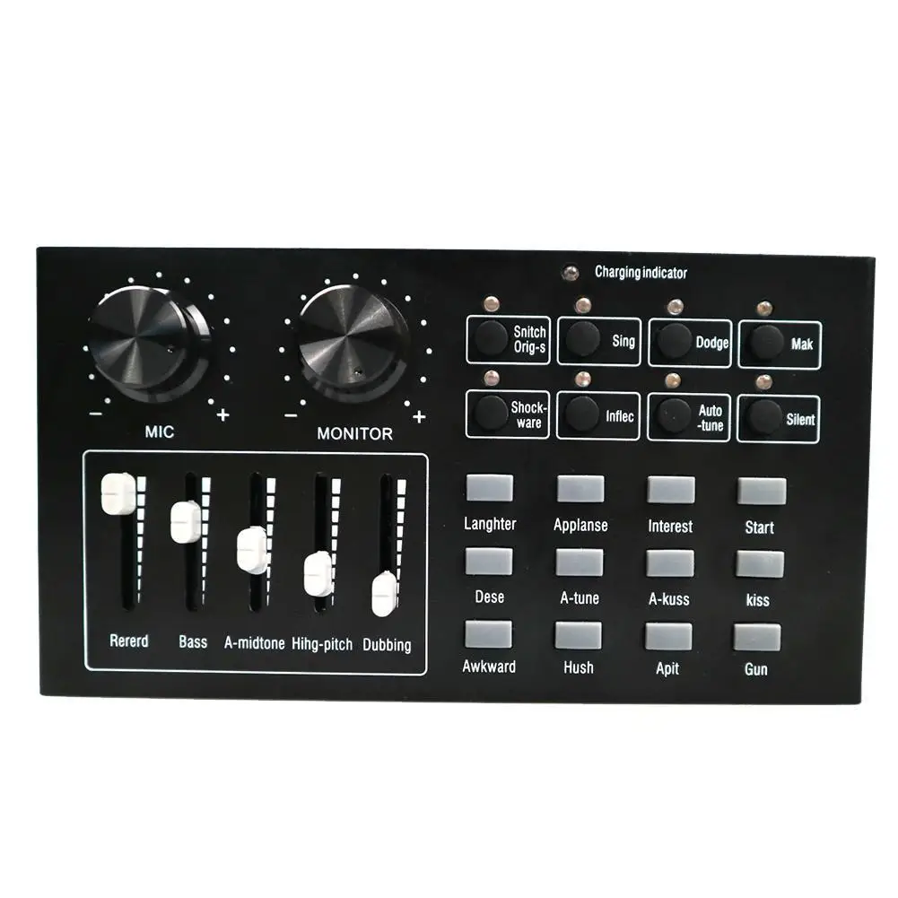 Laptop Audio Card Karaoke Stereo Sound Volume Control Electronic Live Equipment Microphone Components External Speaker Stre A4P5 |