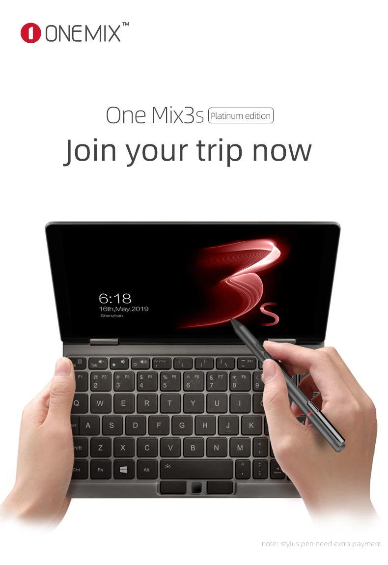 OneMix 3S Platinum 8," 2560*1600 карман ноутбук с процессором Intel Core i7 8500Y 16G 512G Клавиатура с подсветкой 2-в-1 планшетный ПК Win10, Bluetooth, выход HDMI
