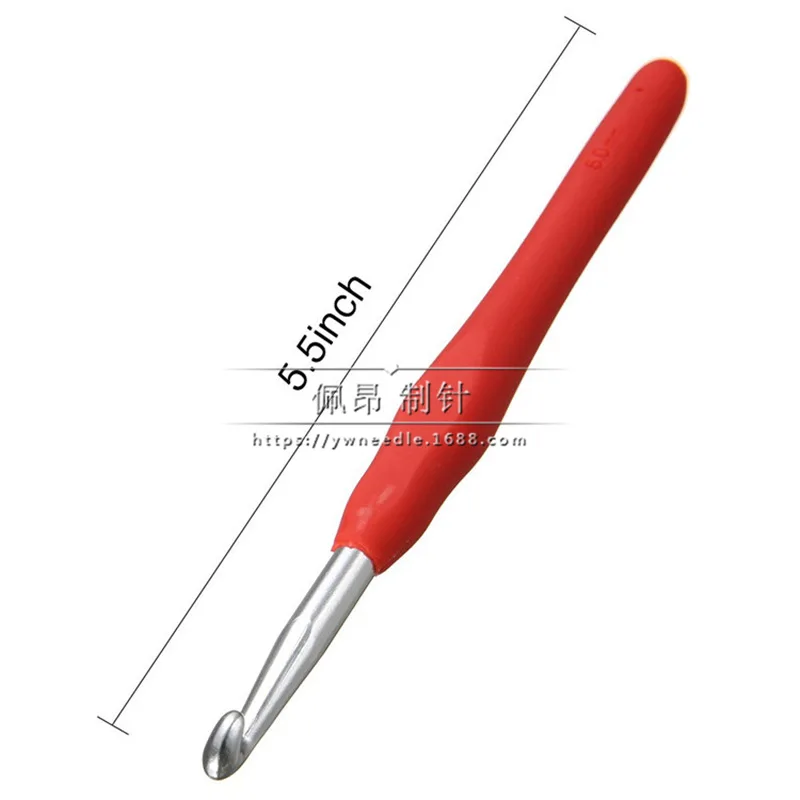 2,0 мм-10,0 мм цветной тканый вязаный крючком высококлассный Цвет Мягкая ручка TPR Металлический Набор инструментов для вязания крючком ручной инструмент для вязания