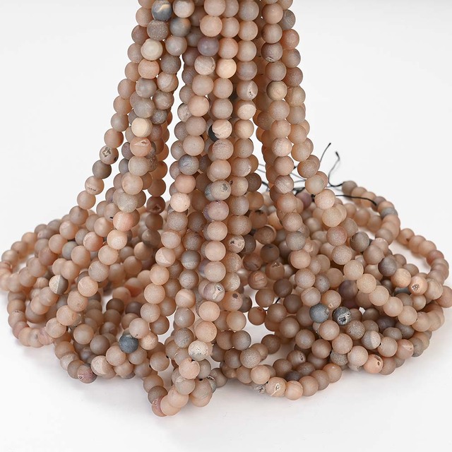 Clusters Crude Metallic Coated Agates Beads Round Loose Beads for Jewelry Making Bulk DIY Bracelet Charm 4/6/8/10/12 MM