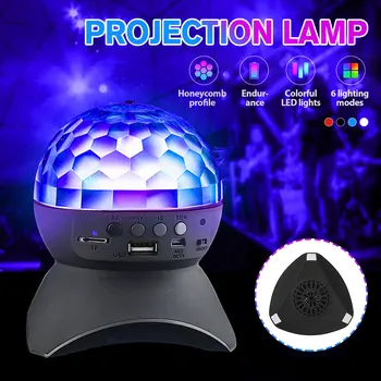 

Wireless LED Crystal Magic Ball bluetooth Speaker Light USB MP3 Music Crystal Decor Lamp Projector Party KTV DJ Bar Car Lighting