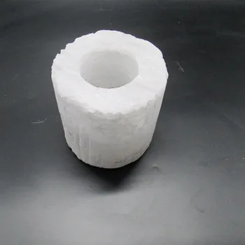 

8*8cm Selenite Cylinder Candle Holder Healing Crystal Reiki Magic Fengshui Decoration