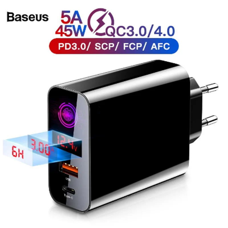 Baseus Quick Charge 4 0 3 USB зарядное устройство для iPhone 11 Pro Max Samsung Huawei мобильный телефон QC4.0