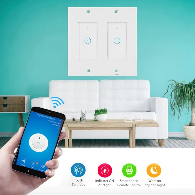 Два переключателя смарт-переключатель панель WiFi нажмите настенный голосовой переключатель граффити умный переключатель