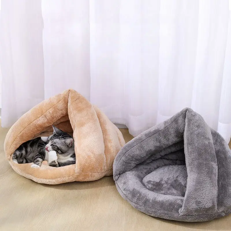 Тапочки с домашними животными в стиле собачьей будки; зимний утепленный теплый коврик для кошек; Ветрозащитный и теплый спальный мешок для кошек