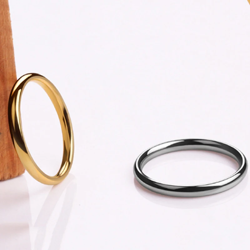 1PC Hot Titanium Steel Women Men 4 Colors Allergy Free Solid Smooth Simple Unisex Alloy Wedding Couples Rings Jwelry Gift