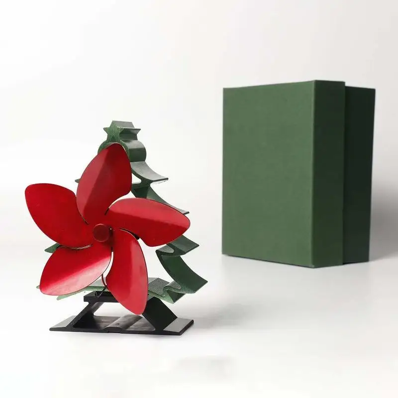 

2019 new fireplace fan Christmas tree color high temperature cooling fan energy saving and environmental protection