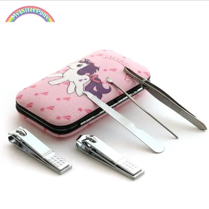 Оригинальные my little pony 5 шт. многофункциональные кусачки для ногтей детские игрушки ножницы Пинцет маникюрный набор для дизайна ногтей инструменты - Цвет: 01-pink