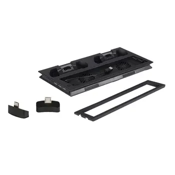 

for PS4 Pro Vertical Stand with Dual Cooling Fan Dual Controller Charging Station and 3 Extra USB Port Game Console 3000 RPM