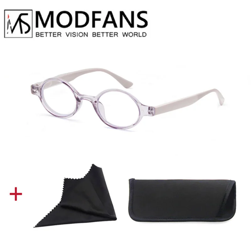 Classic Round Frame Lightweight Reading Glasses with Spring Hinge, Diopter +1.0 to +4.0