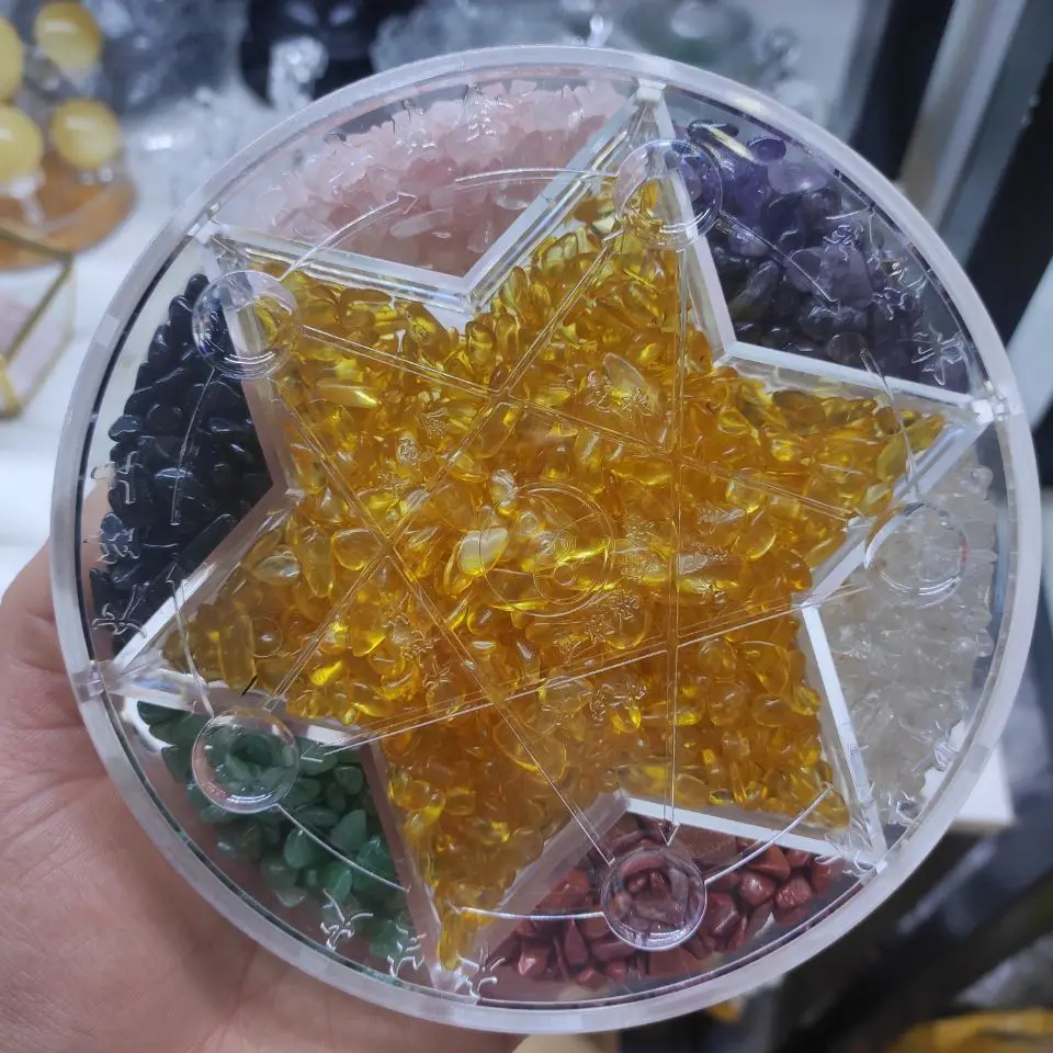 

a box Feng Shui seven star array natural gravel