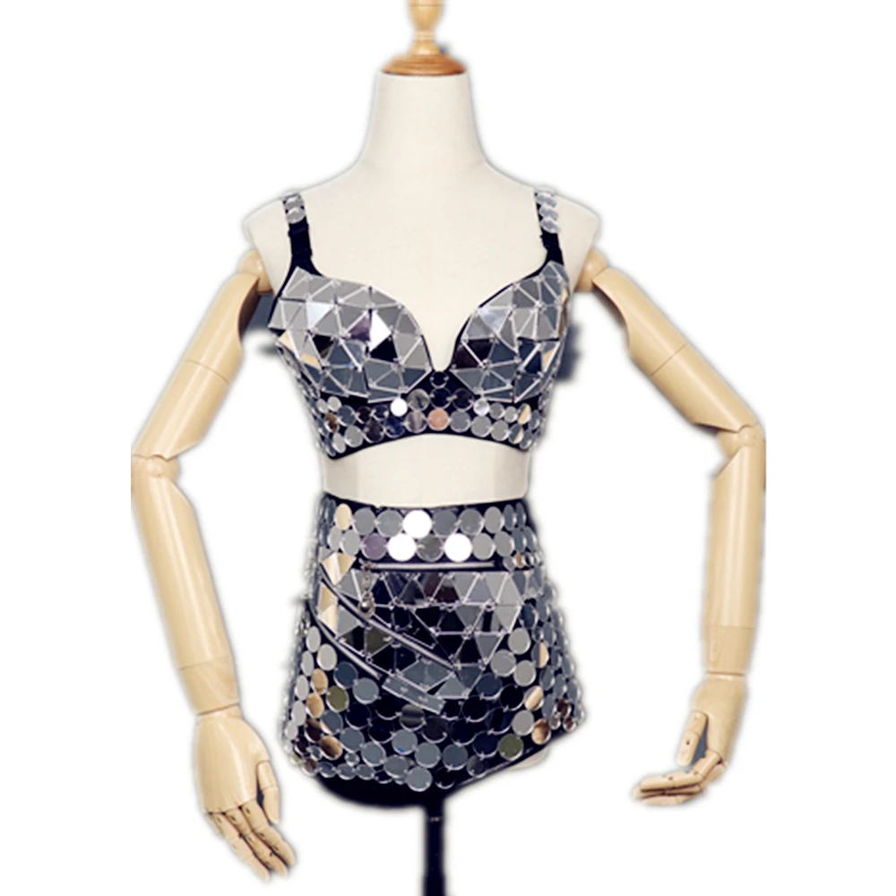 新ゴールド衣装女性 Nighclub ミラー衣装ゴーゴーダンス着用 Discoteca 大人セクシーなビキニバー Ds リードダンス衣装 Aliexpress ホーム ガーデン