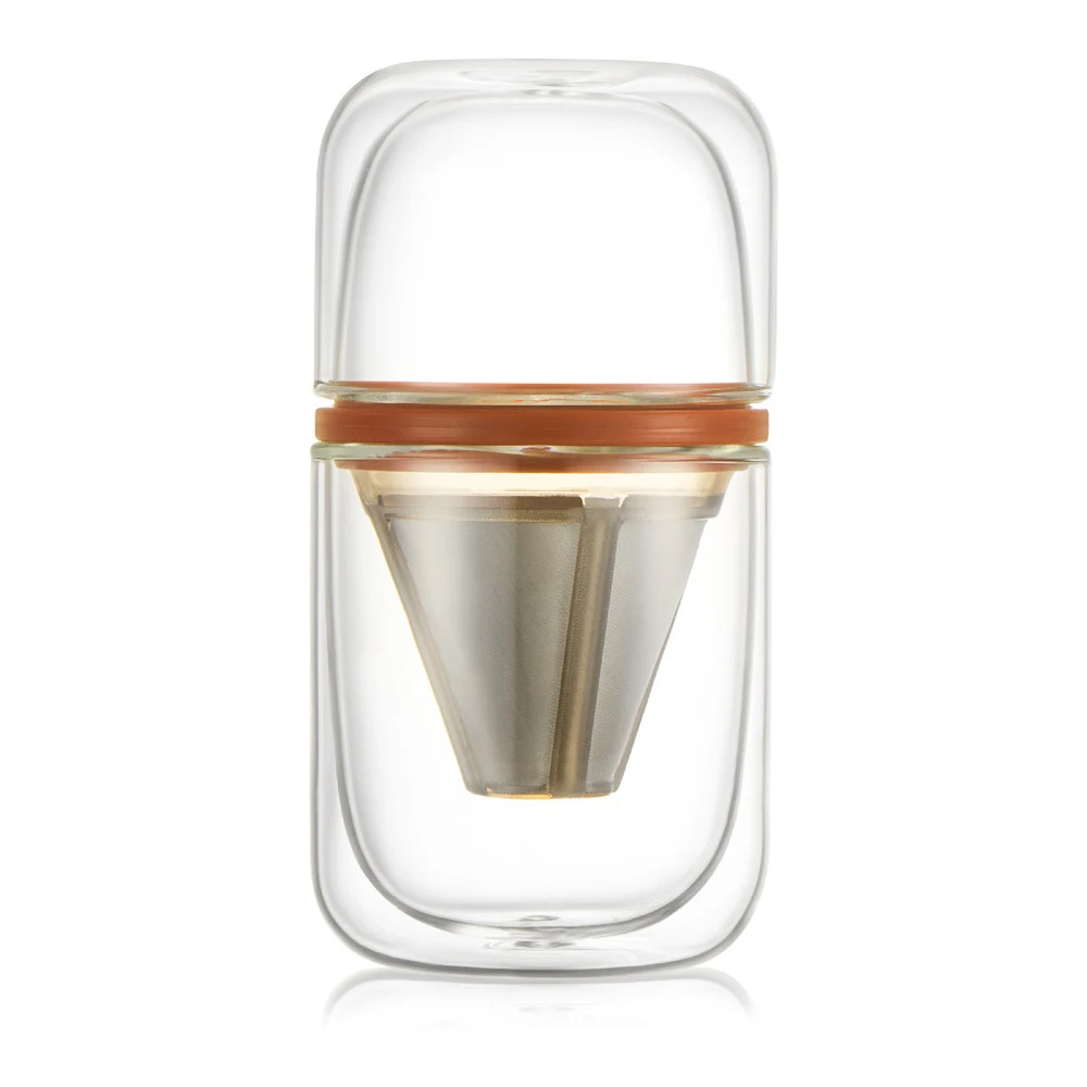 

Creative Glass Coffee Bottle Durable Coffee Filter Glass Bottle Pour Over Coffee Maker Coffee Dripper Tea Filter Glass Bottle