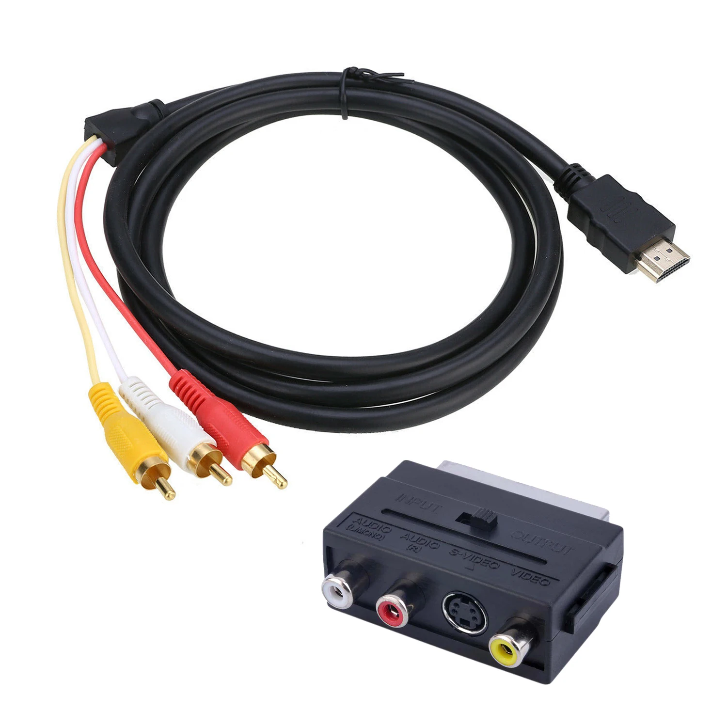 1080p HDMI к 3RCA кабелю 1 5 м штекер RCA Видео Аудио AV композитный для HDTV DVD большинства LCD