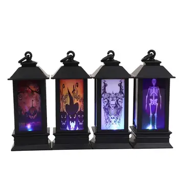 

4Pcs Halloween Night Light Pumpkin Skull Pattern Lamp Creative LED Lamp for Home