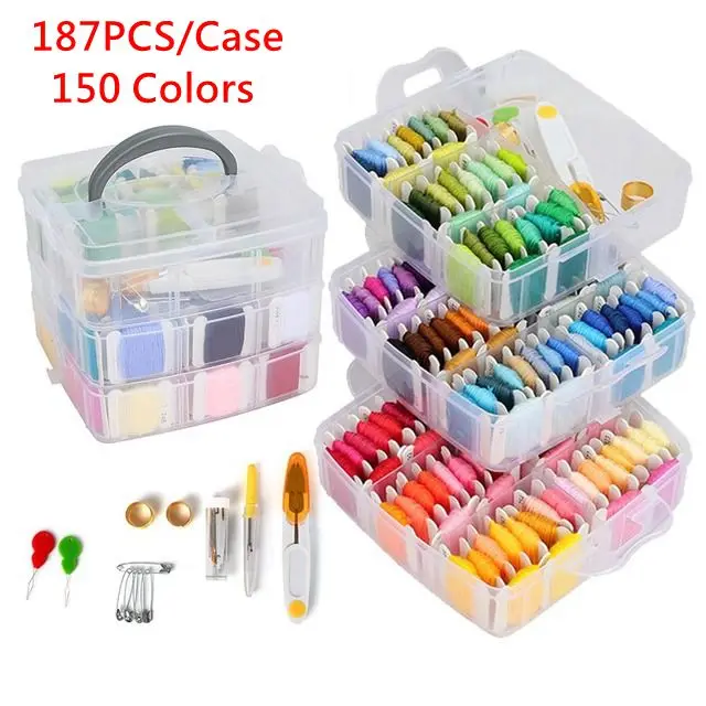 KOKNIT 100Colors Embroidery Floss Kit with Storage Box Finished