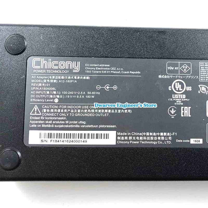 Подлинная A12-180P1A A180A004L Chicony адаптер переменного тока 19 в 9.5a 180 Вт блок питания зарядное устройство для MSI GT683 GT685 clevo P150EM адаптер
