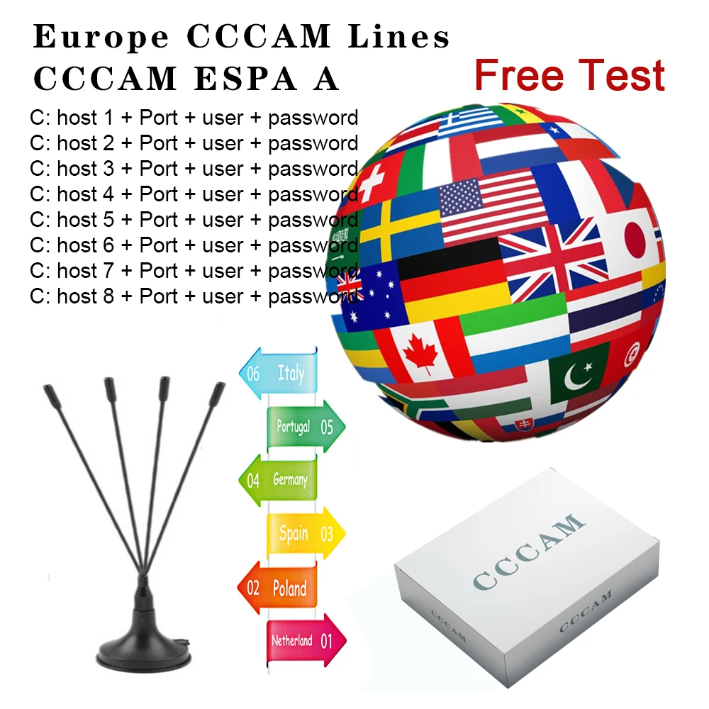 

2020 Cccam Cline Stable TV Server Spain Espa Italy Europe Portugal German 6clines Satellite Receiver Cccams Poland DVB-S2