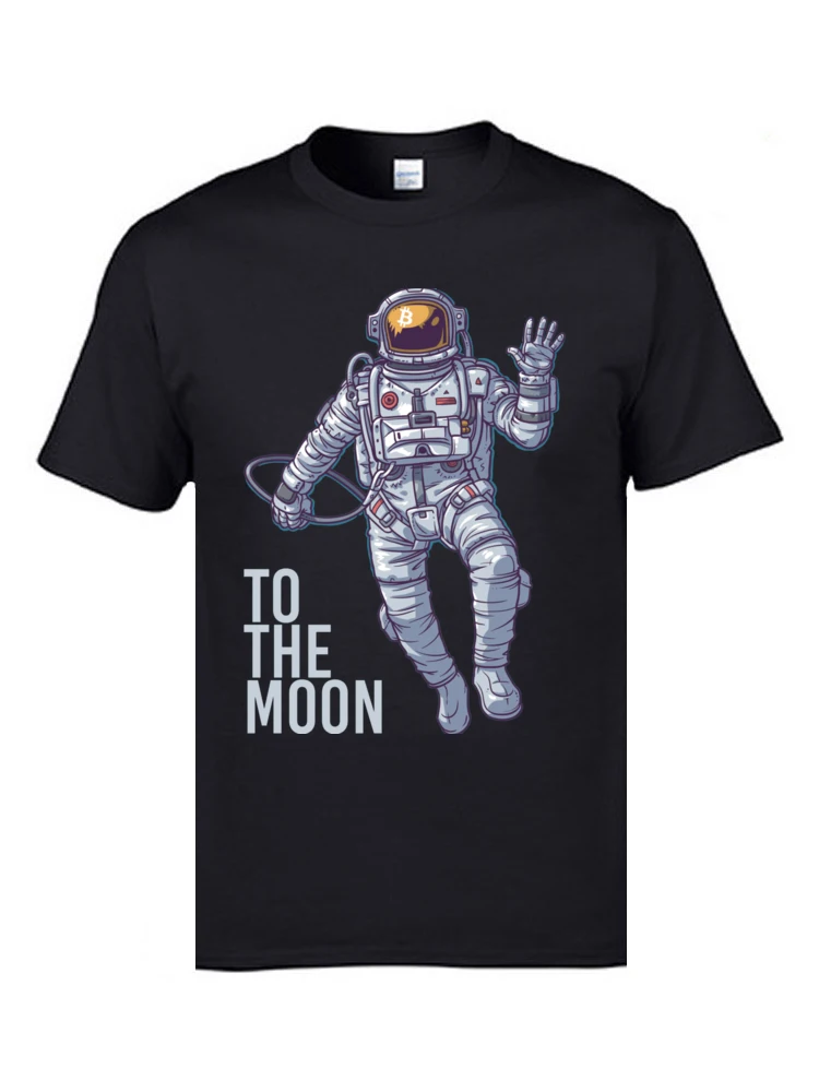 

Super Discount Mens T Shirts Cotton Round Collar Spaceman Explore Moon Printed On T-Shirts Men New Tshirts Novelty Design