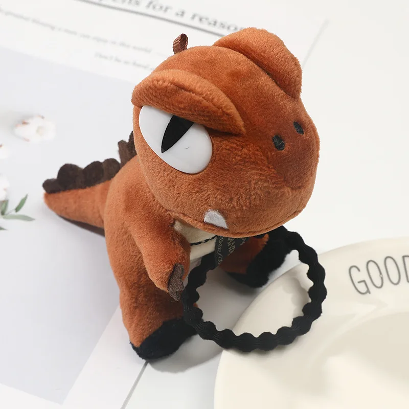 2020 New stuffed toy dinosaur hair rope hair ring Tyrannosaurus Rex doll headdress in Dongmen, South Korea head scarves for women