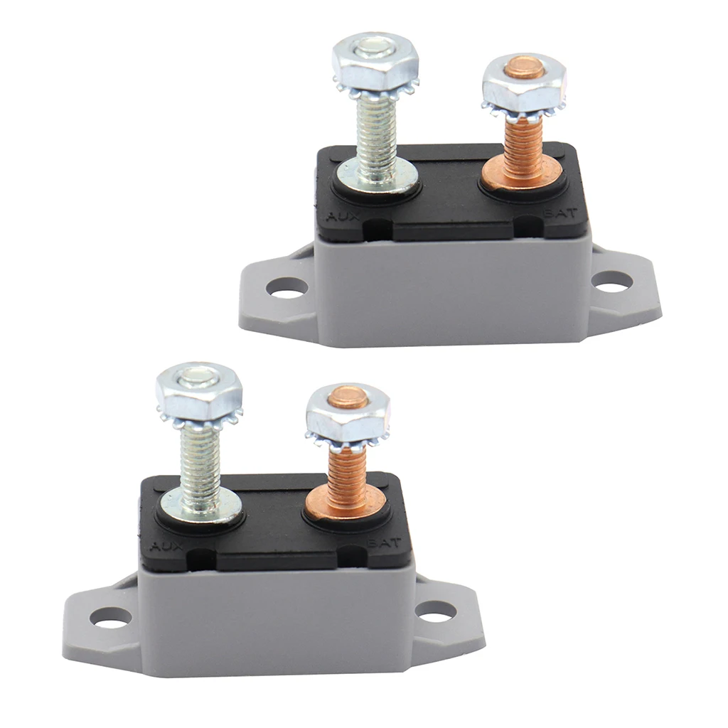2Pcs 20Amp Auto Reset 12V 24V Circuit Breaker Car Automatic Fuse Metal Stud Bolt Type