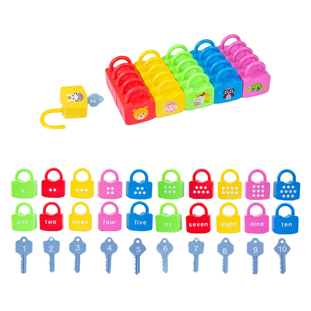 Colorful Montessori Locks and Keys Set Children Early Learning Educational Preschool Sensory Hand Toys | Игрушки и хобби