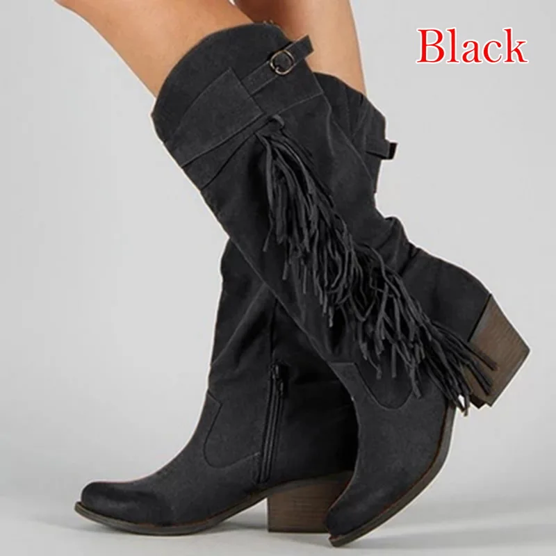 WENYUJH женские сапоги; осенне-зимние сапоги выше колена; удобные сапоги из флока на плоской подошве в минималистическом стиле; Новинка года; зимняя обувь - Цвет: Black 2