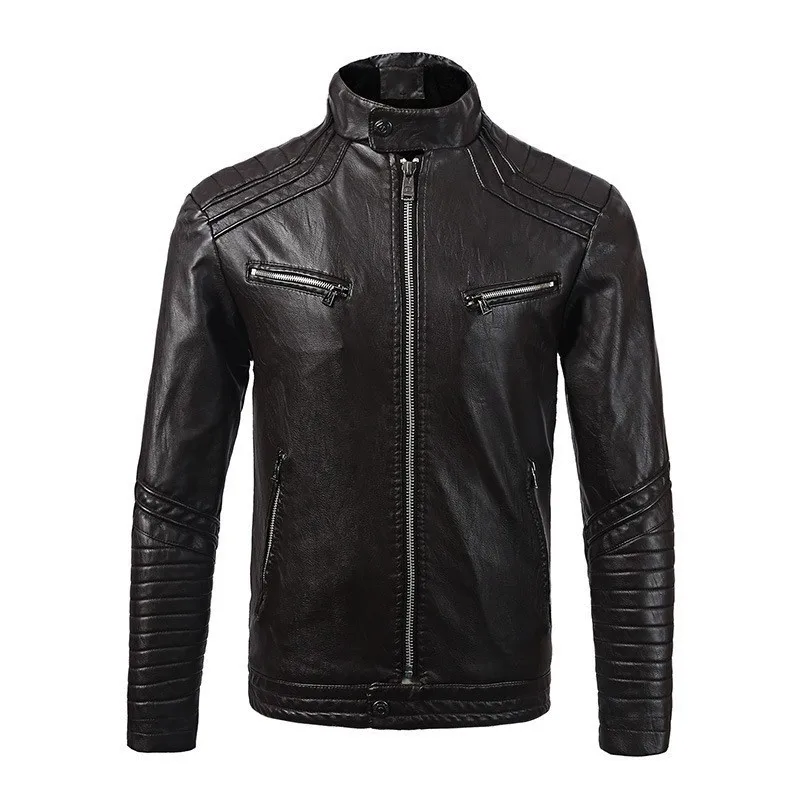 Moto Biker Mens Fleece Linning Faux Lederen Jassen Slanke Rits Stand Kraag Mode Mannelijke Pu Leer Bovenkleding Jassen Plus Size Moto Biker Mens Fleece Linning Faux Lederen Jassen Slanke Rits Stand Kraag Mode Mannelijke Pu Leer Bovenkleding Jassen Plus Size