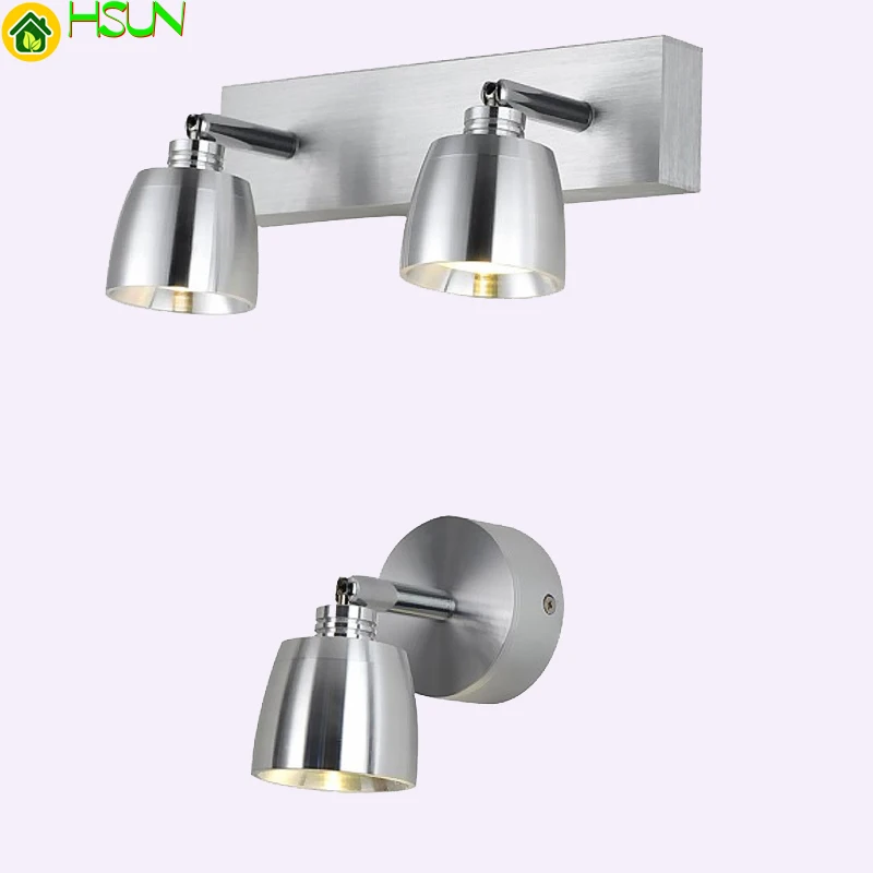 3W/6W Lamps single/double head Modern LED Wall bathroom mirror lights mirror rotating bedroom bathroom aluminum Wall light