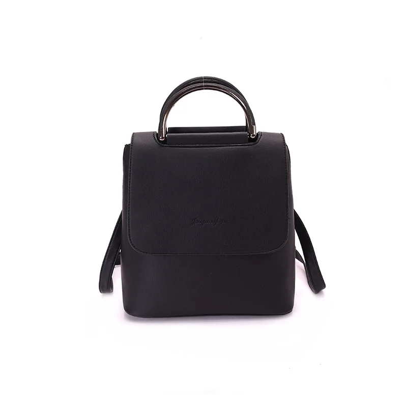 Рюкзак Женский школьная сумка для подростков девочек модный бренд водонепроницаемый большой емкости винтажный Дорожный Кожаный женский рюкзак - Цвет: Black